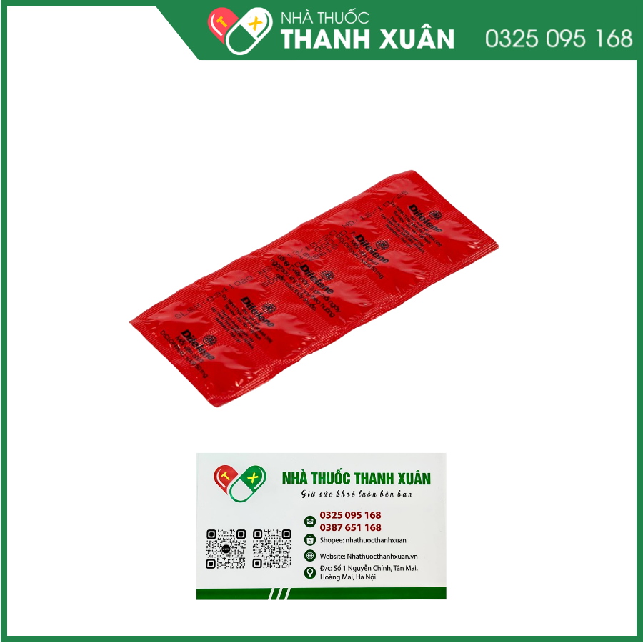 Difelene 50mg giảm đau, kháng viêm xương khớp (1 vỉ x 10 viên)